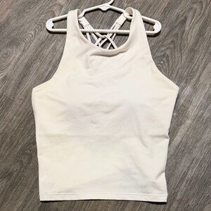 Fabletics White Criss-Cross Tank Top